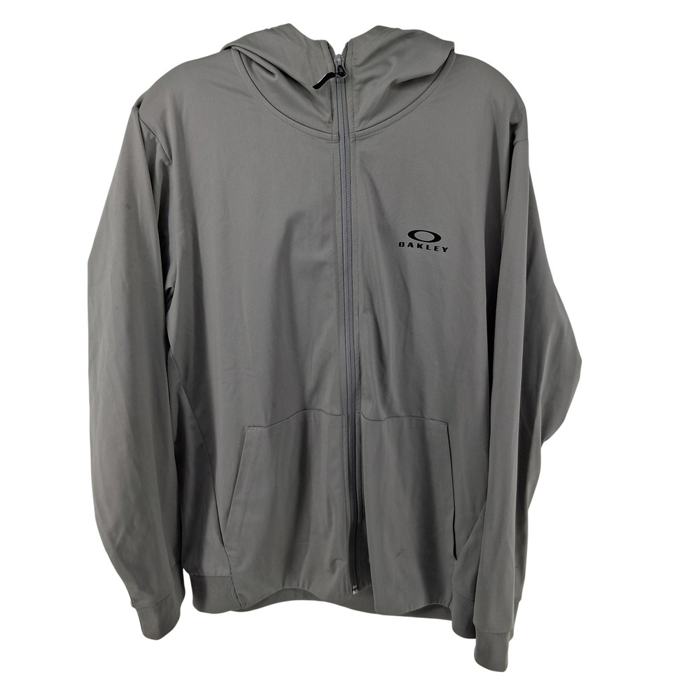 Oakley Hydrolix Jacket Mens L Stone Gray Performance Fit Full Zip Solid